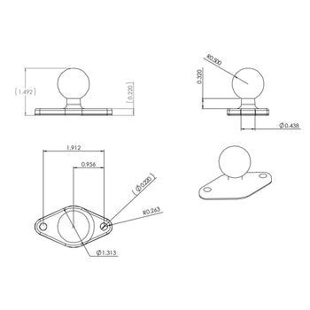 RAM-B-238U:RAM-B-238U_4:RAM Diamond Ball Base - B Size