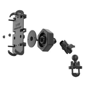 RAM-B-149Z-A-PD4-462:RAM-B-149Z-A-PD4-462_3:RAM Quick-Grip<sup>™</sup> XL Phone Mount with Vibe-Safe<sup>™</sup> & U-Bolt Base - Short