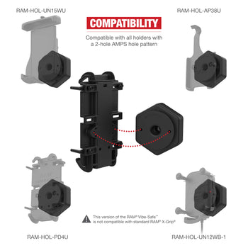 RAP-400-462NPT:RAP-400-462NPT_4:RAM Tough-Claw<sup>™</sup> Small Clamp Base with Vibe-Safe<sup>™</sup> Adapter