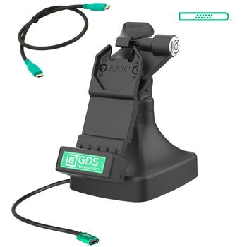 RAM-GDS-DOCKLR-D14-U1C:RAM-GDS-DOCKLR-D14-U1C_1:GDS Uni-Conn<sup>™</sup> Locking Tilt & Swivel Dock with USB-C