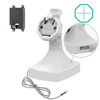 RAM-GDS-DOCK-D14-U3E-2A-GRY:RAM-GDS-DOCK-D14-U3E-2A-GRY_1:GDS Uni-Conn<sup>™</sup> Powered Tilt & Swivel Dock with PoE + Data - Gray