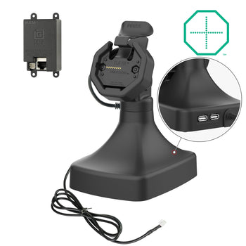 RAM-GDS-DOCK-D14-U3E-2A:RAM-GDS-DOCK-D14-U3E-2A_1:GDS Uni-Conn<sup>™</sup> Powered Tilt & Swivel Dock with PoE + Data