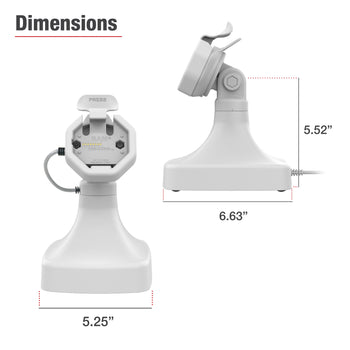 RAM-GDS-DOCK-D14-U3E-GRY:RAM-GDS-DOCK-D14-U3E-GRY_6:GDS Uni-Conn<sup>™</sup> Powered Tilt & Swivel Dock with PoE - Gray