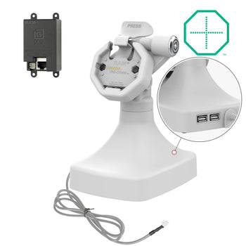 RAM-GDS-DOCKLR-D14-U3E-2A-GRY:RAM-GDS-DOCKLR-D14-U3E-2A-GRY_1:GDS Uni-Conn<sup>™</sup> Powered Locking Tilt & Swivel Dock with PoE + Data - Gray