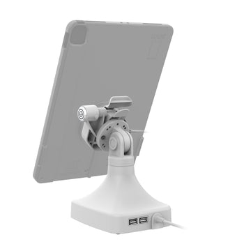 RAM-GDS-DOCKLR-D14-U3E-2A-GRY:RAM-GDS-DOCKLR-D14-U3E-2A-GRY_4:GDS Uni-Conn<sup>™</sup> Powered Locking Tilt & Swivel Dock with PoE + Data - Gray