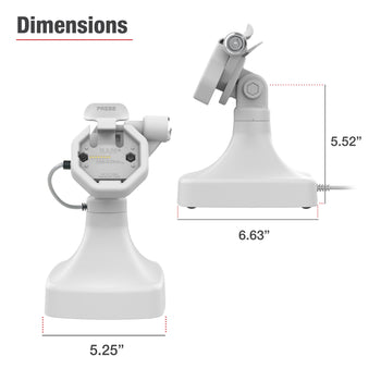 RAM-GDS-DOCKLR-D14-U3E-2A-GRY:RAM-GDS-DOCKLR-D14-U3E-2A-GRY_7:GDS Uni-Conn<sup>™</sup> Powered Locking Tilt & Swivel Dock with PoE + Data - Gray
