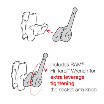 RAM-D-115-C-KNOB9H:RAM-D-115-C-KNOB9H_5:RAM Marine Electronics Mount with RAM Hi-Torq™ Wrench