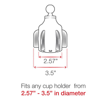 RAP-B-299-4-201U-C:RAP-B-299-4-201U-C_5:RAM Stubby Cup Holder Mount with Double Socket Arm - Long